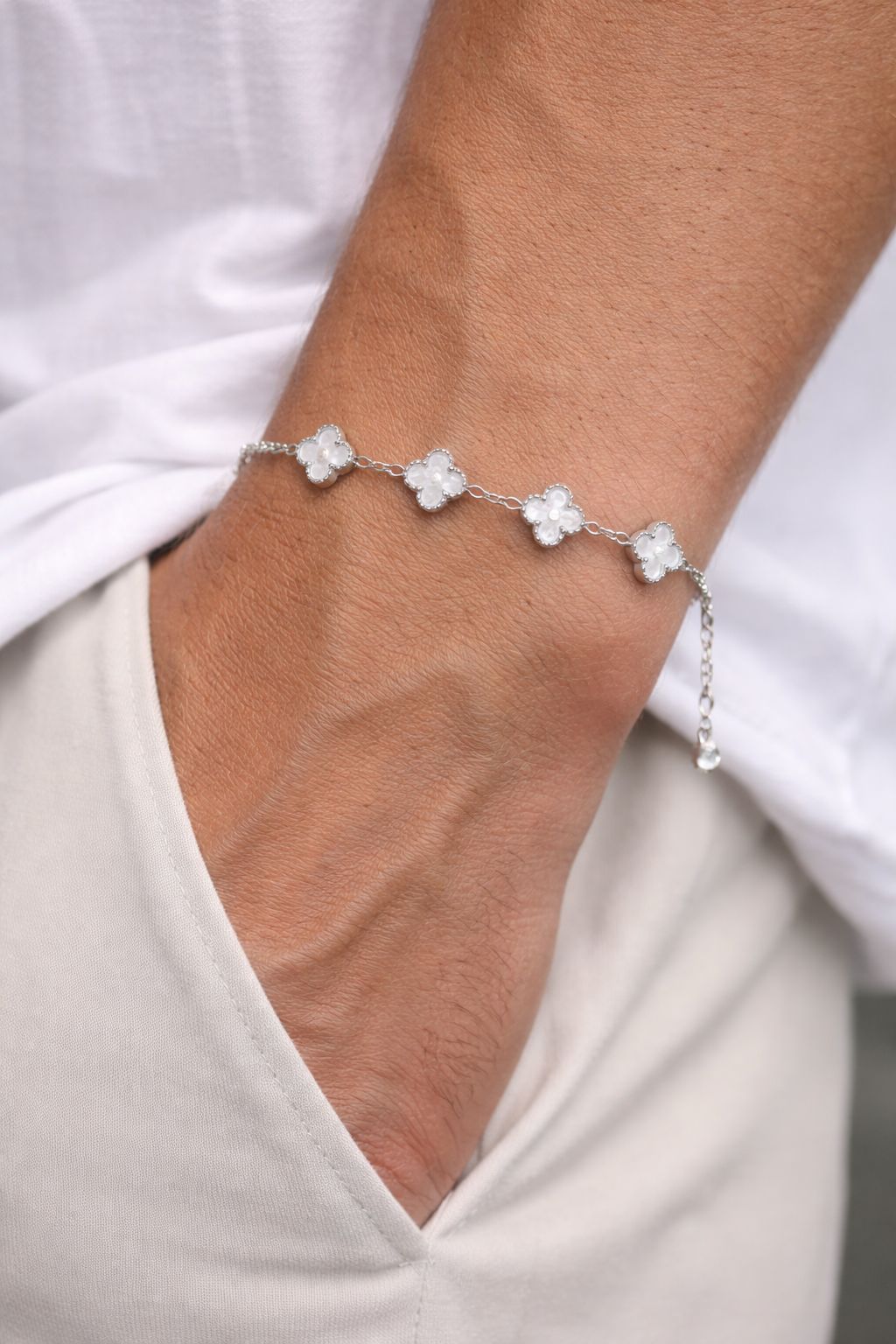 van cleef bileklik-Beyaz