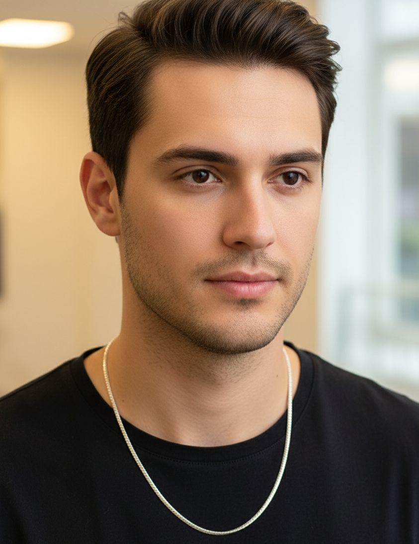 Erkek Gümüş Renk İtalyan Ezme Zincir