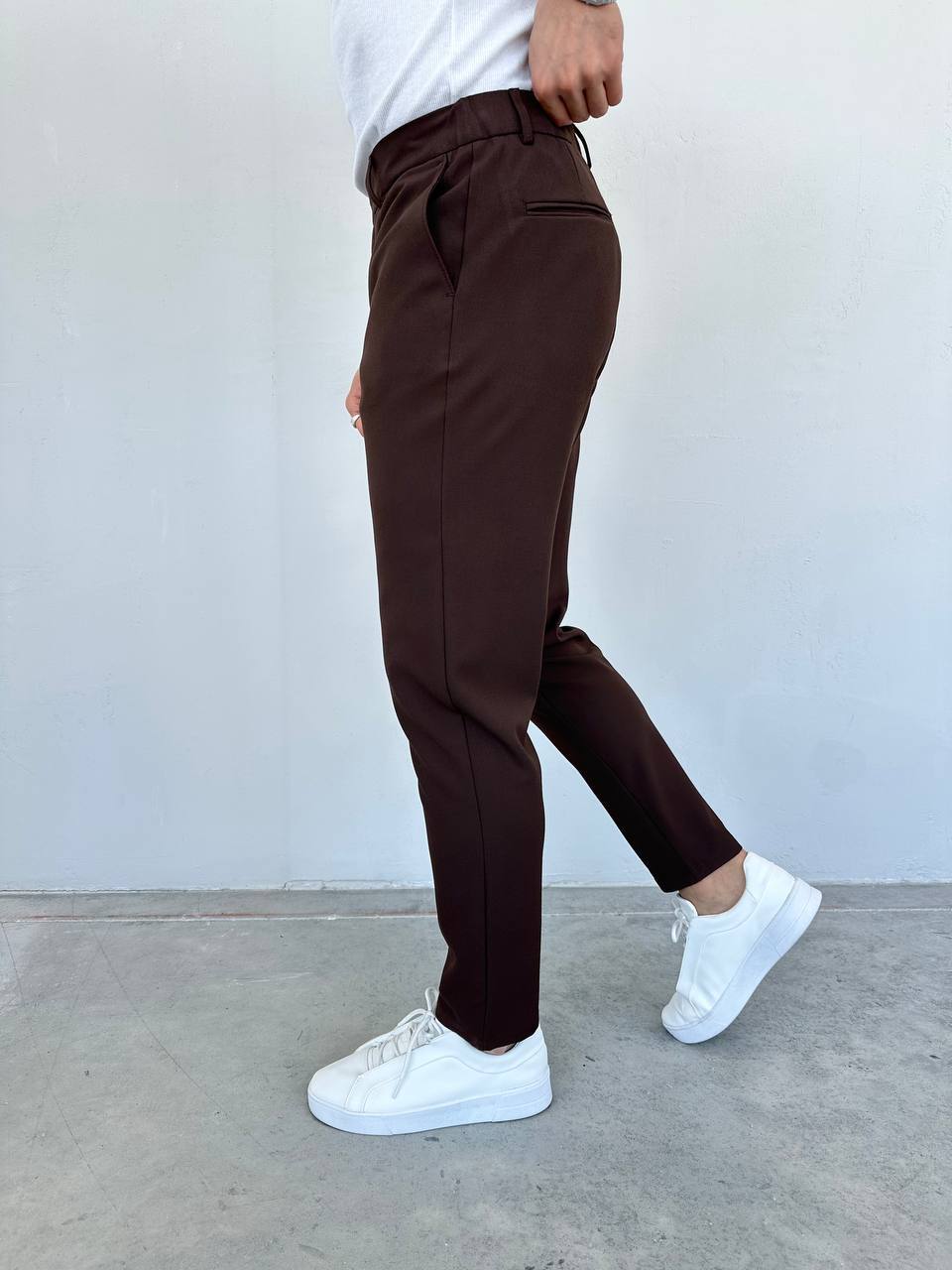 Slim Fit Kahverengi  Kumaş Pantolon