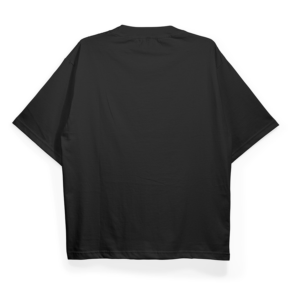 Fathers Baskılı Oversize Tshirt -Siyah
