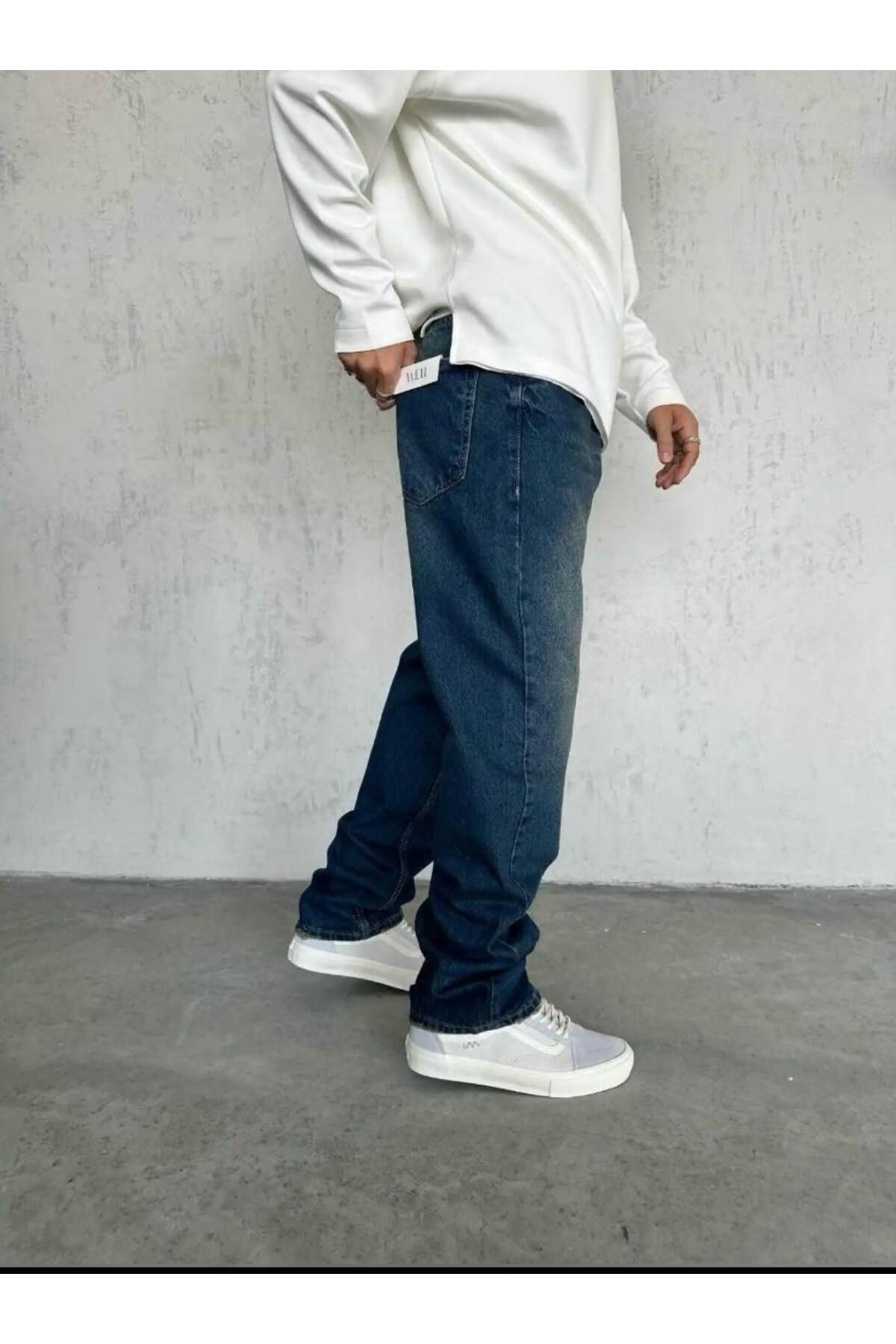 Erkek Lacivert Baggy Pantolon