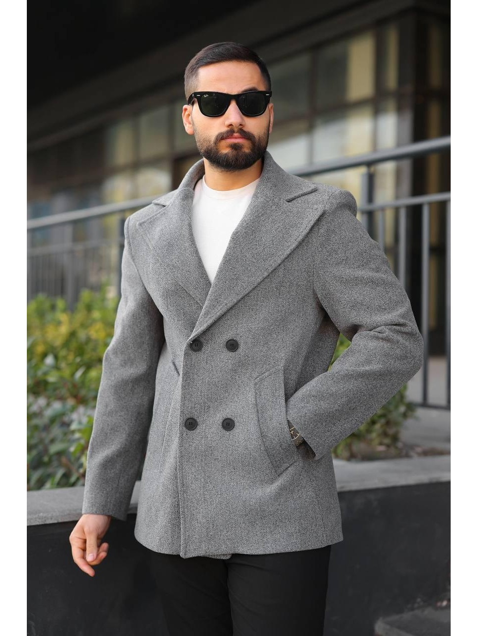 USC 634 Erkek Kaşe Mont-Gri