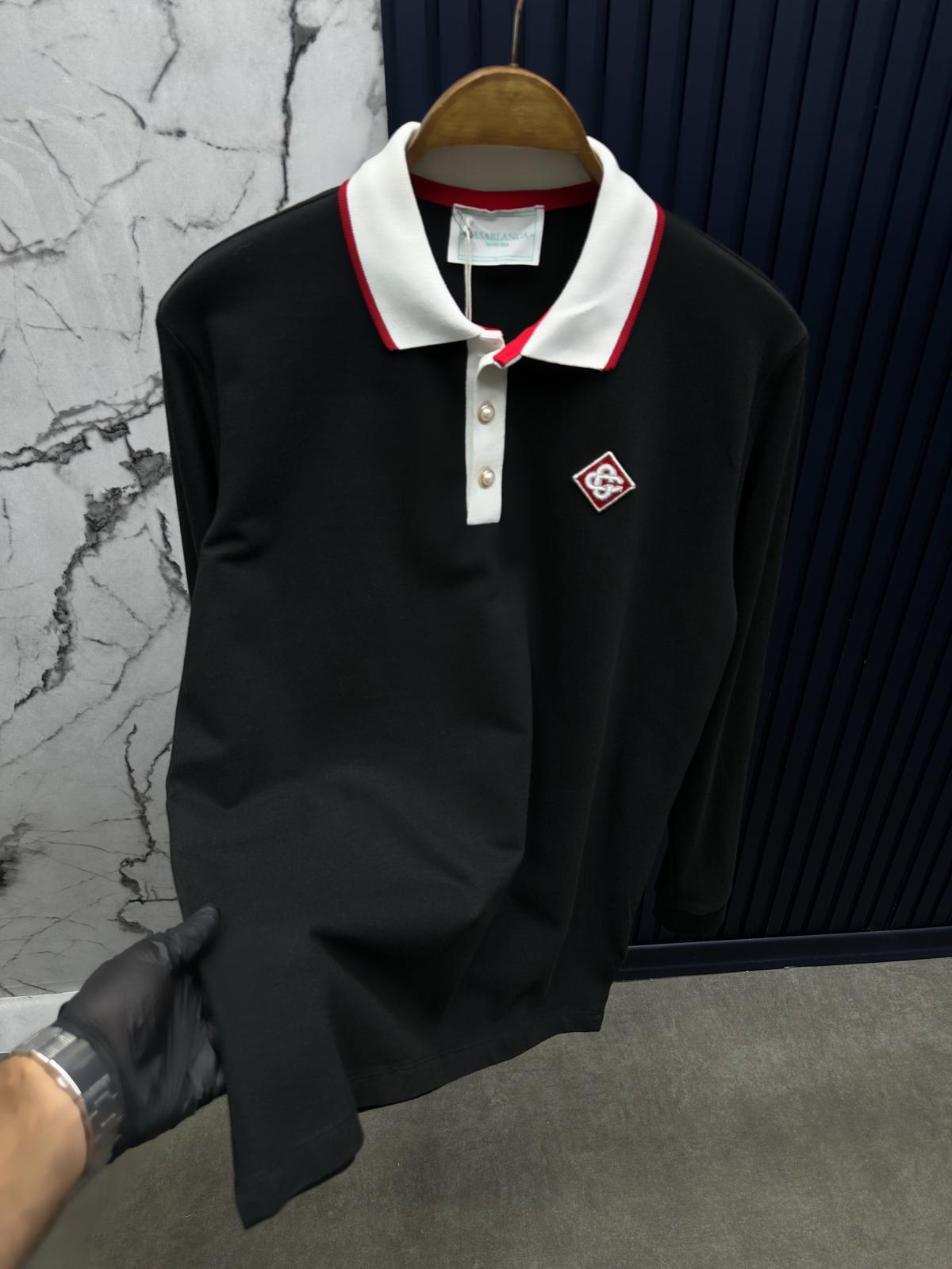 CS POLO YAKA Düğmeli Sweatshirt-Siyah