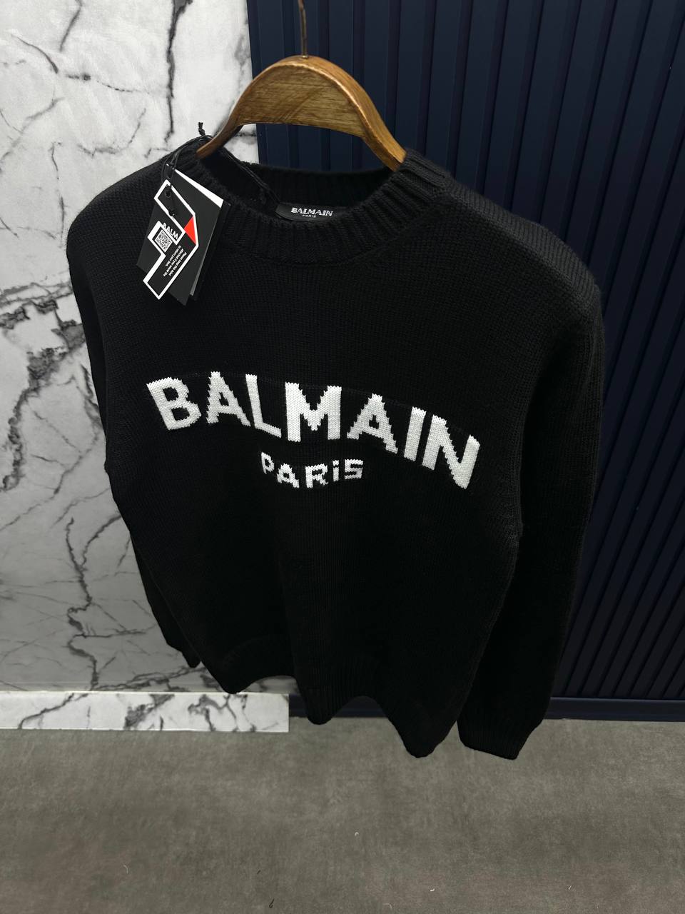 Blmain Bisiklet Yaka Triko Sweatshirt-Siyah