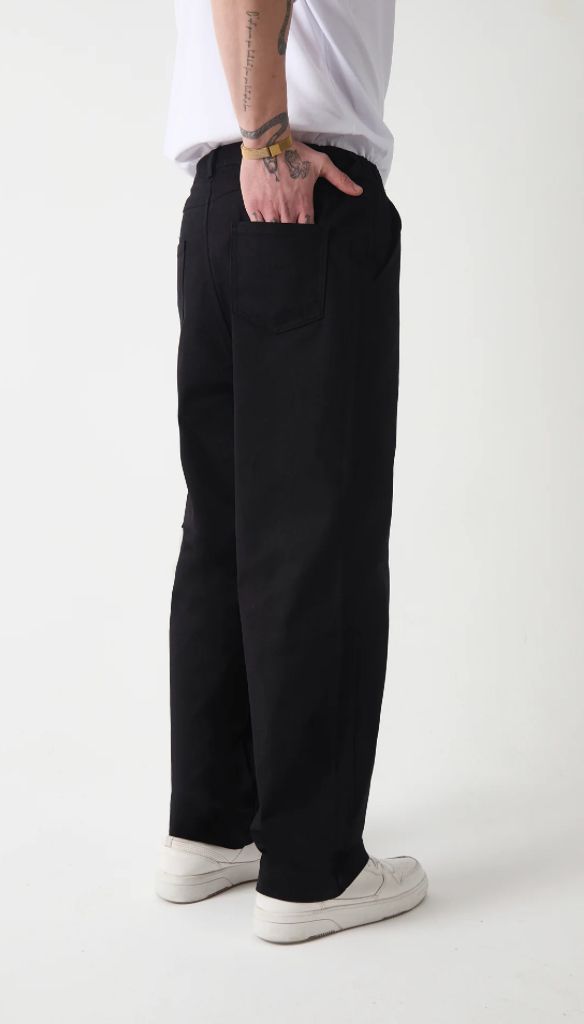 BAGGY GABARDİN PANTOLON-siyah