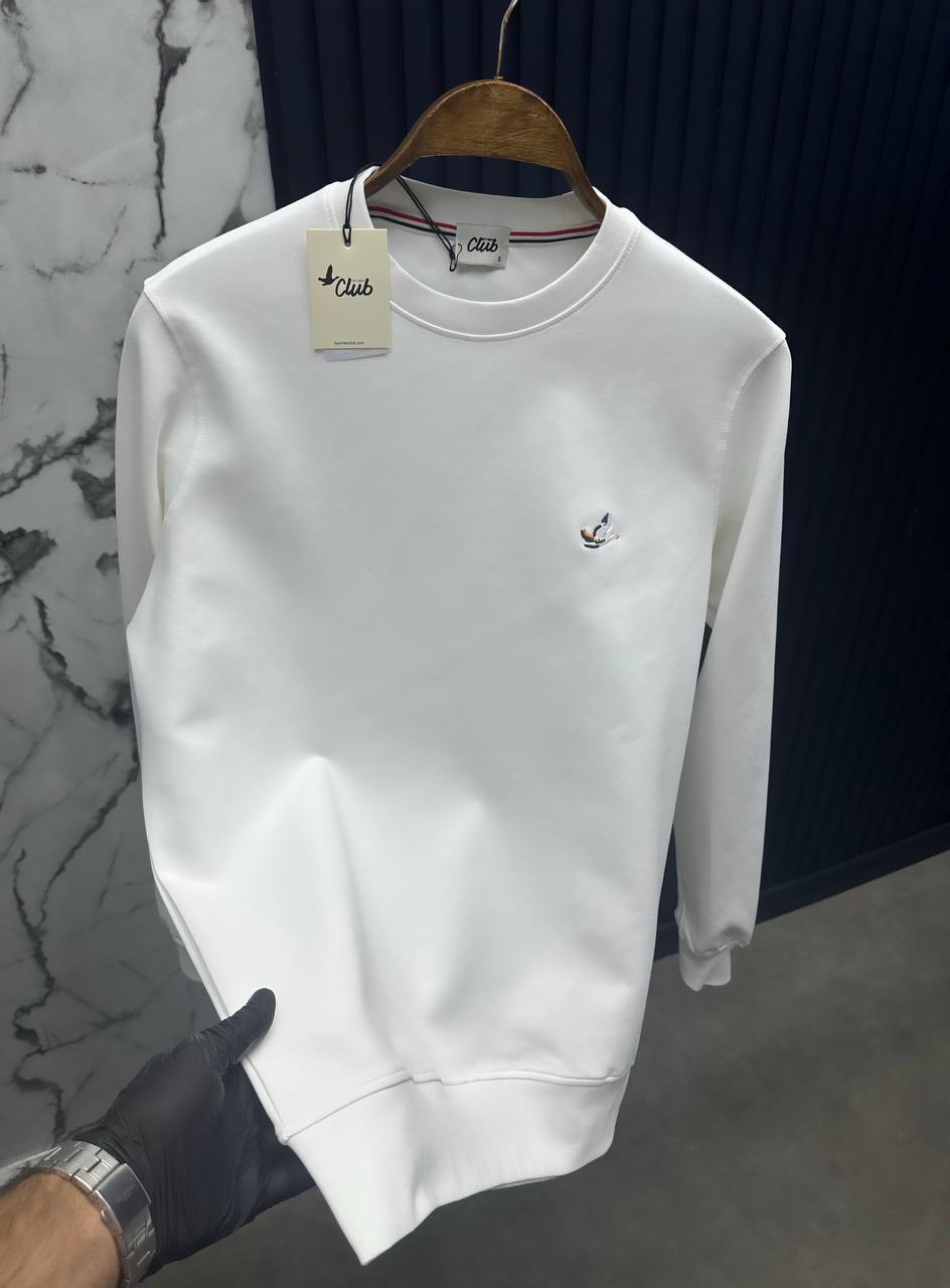 Bymen Logolu Sweatshirt-Beyaz