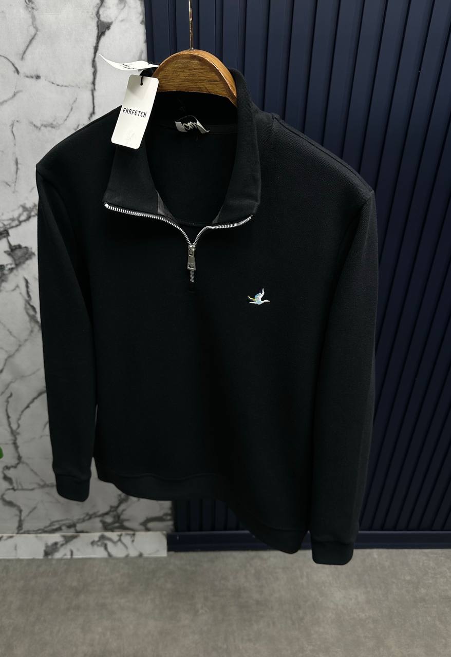 Bymen Yarım Fermuarlı Sweatshirt-Siyah